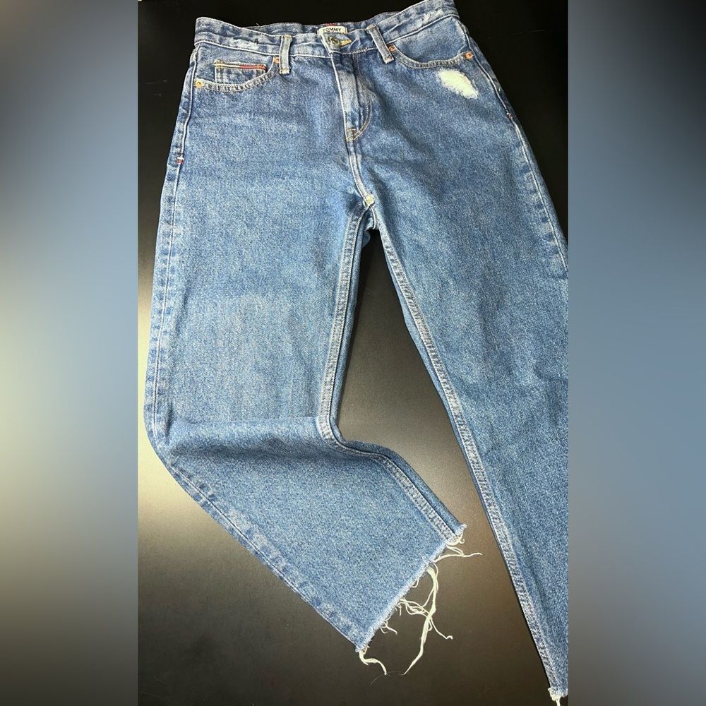 TOMMY JEANS| Izzy High Rise Slim jeans Y2K VTG Raw Hem Size 25x30 EUC